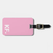 Moderne kühne Anfangsmonogramm-Herz Personalisiert Gepäckanhänger (Vorderseite horizontal)