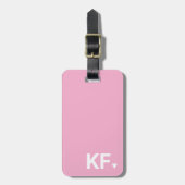 Moderne kühne Anfangsmonogramm-Herz Personalisiert Gepäckanhänger (Vorderseite vertikal)