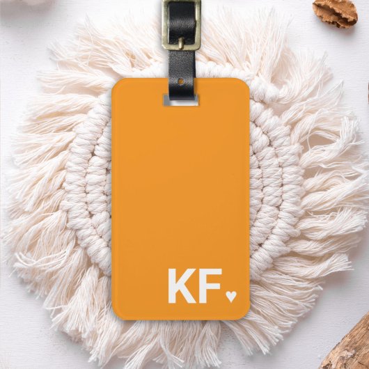 Moderne kühne Anfangsmonogramm-Herz Personalisiert Gepäckanhänger