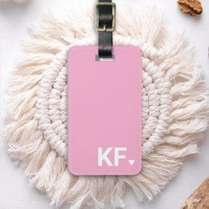 Moderne kühne Anfangsmonogramm-Herz Personalisiert Gepäckanhänger