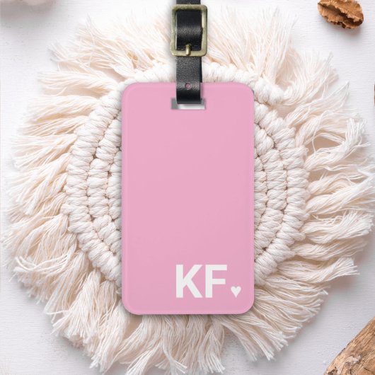 Moderne kühne Anfangsmonogramm-Herz Personalisiert Gepäckanhänger