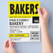 Moderne, kühne, Bäckerei Store-Werbung Flyer (Hand)