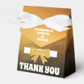 Moderne, kühne Black Gold Bow Wedding Geschenkschachtel (Vorderseite)