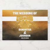 Moderne, kühne Black Gold Bow Wedding Schaumweinetikett (Einzelnes Label)