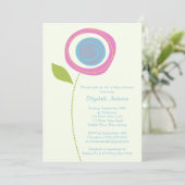 Moderne, kühne Blume Kinderdusche Einladungen (Stehend Vorderseite)