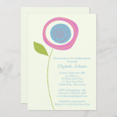 Moderne, kühne Blume Kinderdusche Einladungen (Vorne/Hinten)