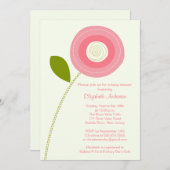 Moderne, kühne Blume Kinderdusche Einladungen (Vorne/Hinten)