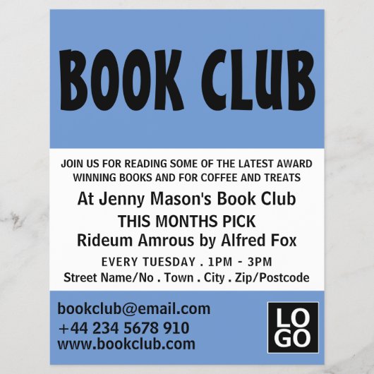 Moderne, kühne Buchklubwerbung Flyer (Vorne)