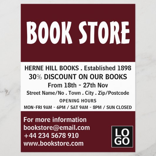 Moderne kühne Buchladungen Flyer (Vorne)