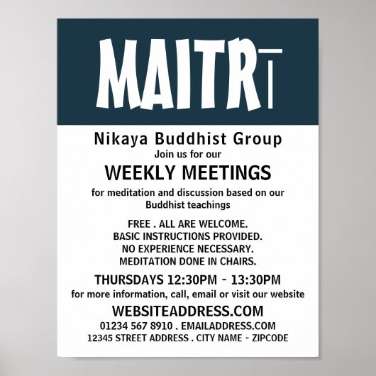 Moderne, kühne, buddhistische Gruppenwerbung Poster (Vorne)