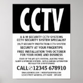 Moderne, kühne, CCTV-Sicherheitswerbung Poster (Vorne)