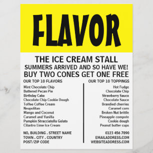 Moderne Kühne, Eiscreme-Bodenwerbung Flyer