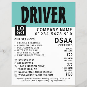 Moderne, kühne Fahrschule, Lehrerwerbung Flyer