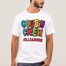 Moderne, kühne, farbenfrohe Cousin-Crew-Familientr