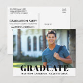 Moderne, kühne Foto Graduation Party Einladung (Vorne/Hinten)