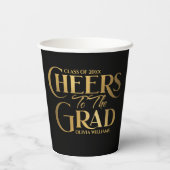 Moderne, kühne Graduate Cheers zum Grad Party Pappbecher (Rückseite)