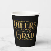 Moderne, kühne Graduate Cheers zum Grad Party Pappbecher (Vorderseite)