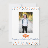 Moderne, kühne Graduierungsparty Einladung - Orang (Rückseite)