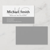 Moderne kühne graue Initialen - Visitenkarte (Vorne/Hinten)