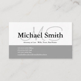 Moderne kühne graue Initialen - Visitenkarte