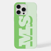 Moderne kühne grüne Anfangsmonogramm iPhone Hülle (Rückseite)
