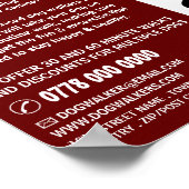 Moderne, kühne, Hunde-Walker-Service-Werbung Poster (Ecke)