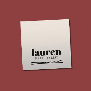 Moderne kühne Imitate Silver Black Bold Bobby Butt Quadratische Visitenkarte