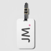 Moderne kühne Initialen | Custom Trendrosa Monogra Gepäckanhänger (Vorderseite Vertikal)