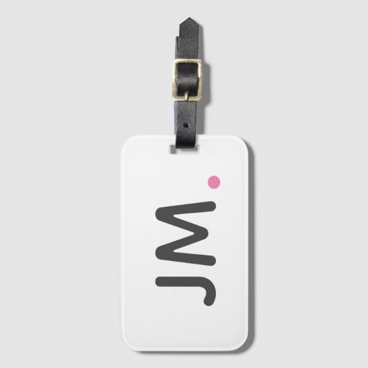 Moderne kühne Initialen | Custom Trendrosa Monogra Gepäckanhänger (Vorderseite Vertikal)