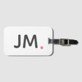 Moderne kühne Initialen | Custom Trendrosa Monogra Gepäckanhänger (Vorderseite (Horizontal))