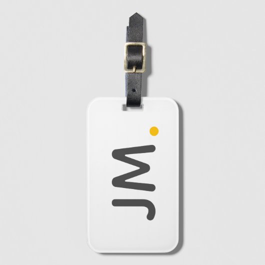 Moderne kühne Initialen | Stilvolle Mustard Monogr Gepäckanhänger (Vorderseite Vertikal)