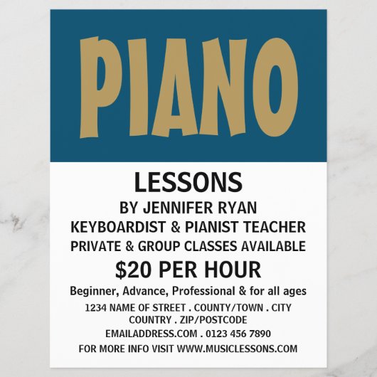 Moderne Kühne, Keyboard, Klavierunterricht Flyer (Vorne)