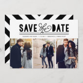 Moderne kühne Liebe Save the Date FotoCollage (Vorne/Hinten)