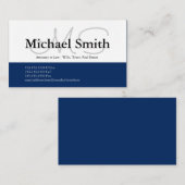 Moderne kühne Marine-Initialen - Visitenkarte (Vorne/Hinten)