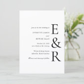 Moderne, kühne Monogramm-Minimalismus-Hochzeit Einladung (Stehend Vorderseite)