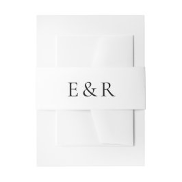 Moderne, kühne Monogramm-Minimalismus-Hochzeit Einladungsbanderole