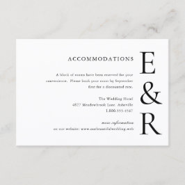 Moderne, kühne Monogramm-Minimalist-Hochzeit Begleitkarte