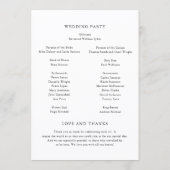 Moderne, kühne Monogramm-Minimalist-Hochzeit Programm (Rückseite)
