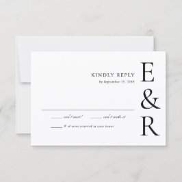 Moderne, kühne Monogramm-Minimalist-Hochzeit RSVP Karte