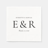 Moderne, kühne Monogramm-Minimalist-Hochzeit Serviette (Vorderseite)