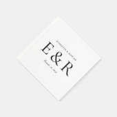 Moderne, kühne Monogramm-Minimalist-Hochzeit Serviette (Ecke)