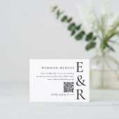 Moderne, kühne Monogramm-Minimalist- QR-Code-Hochz Begleitkarte (Stehend Vorderseite)