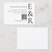 Moderne, kühne Monogramm-Minimalist- QR-Code-Hochz Begleitkarte (Vorne/Hinten)