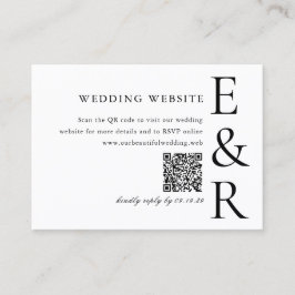 Moderne, kühne Monogramm-Minimalist- QR-Code-Hochz Begleitkarte