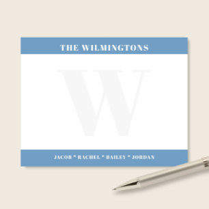 Moderne kühne Monogramme mit Familiennamen Briefpa Mitteilungskarte