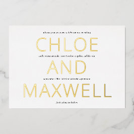 Moderne, kühne Namen Minimialist Wedding Einladung