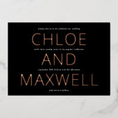 Moderne, kühne Namen Minimialist Wedding Einladung (Vorderseite)