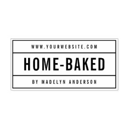 Moderne, kühne Namenswebseite Zuhause gebacken Permastempel