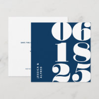 Moderne kühne preußische Blue Big Date Wedding