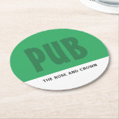 Moderne Kühne, Pub/Brauerei Runder Pappuntersetzer (Angewinkelt)